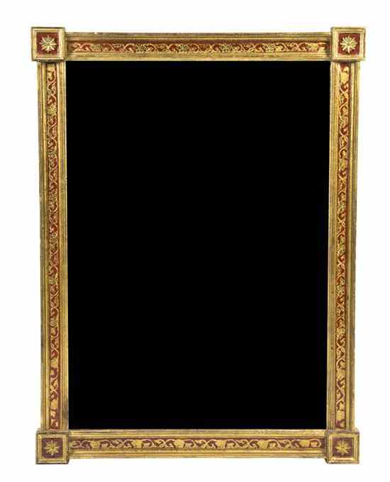 Appraisal: An Italian Painted and Parcel Gilt Mirror of rectangular form