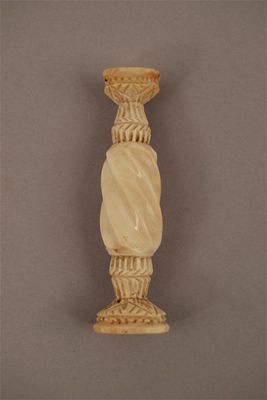 Appraisal: A carved white coral double ended seal vacant in cm