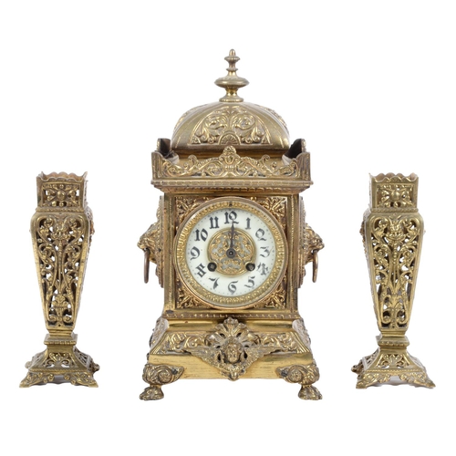 Appraisal: A French cast brass clock late th c the pillar