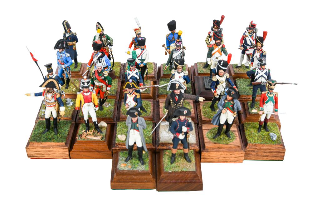 Appraisal: LOT OF MINIATURE PAINTED METAL SOLDIERScomprising pieces each mounted on