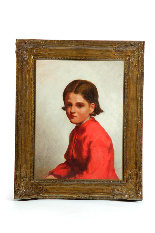 Appraisal: PORTRAIT OF A GIRL AMERICAN TH CENTURY Oil on artist