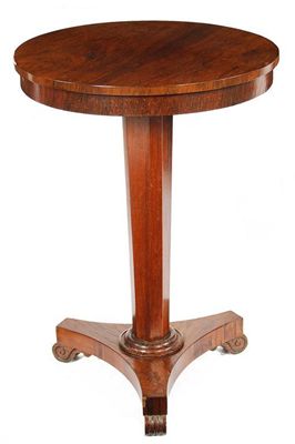 Appraisal: An early Victorian rosewood occasional table the circular tilt top