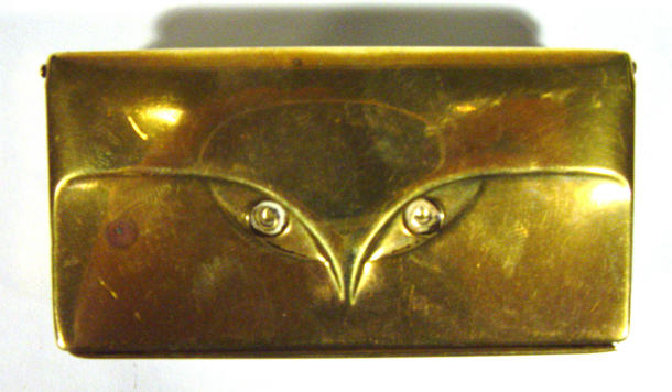 Appraisal: Continental Art Nouveau brass stamp box modelled as a stylised