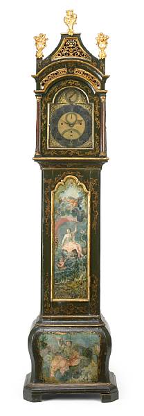 Appraisal: A parcel gilt paint decorated musical tall case clock Percival