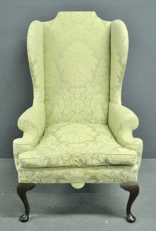 Appraisal: - Queen Anne style wingchair by Kittinger with light green