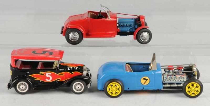 Appraisal: Lot of Tin Race Car Toys Description Includes one Japanese