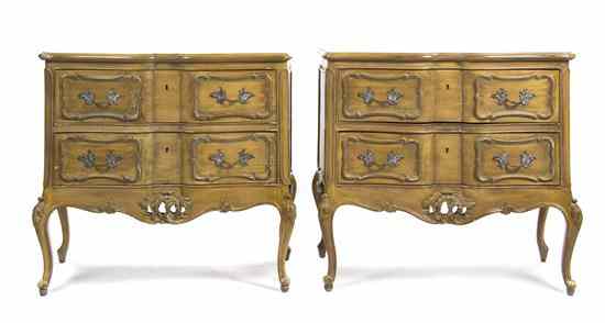 Appraisal: A Pair of Louis XV Provincial Style Painted Commodes each