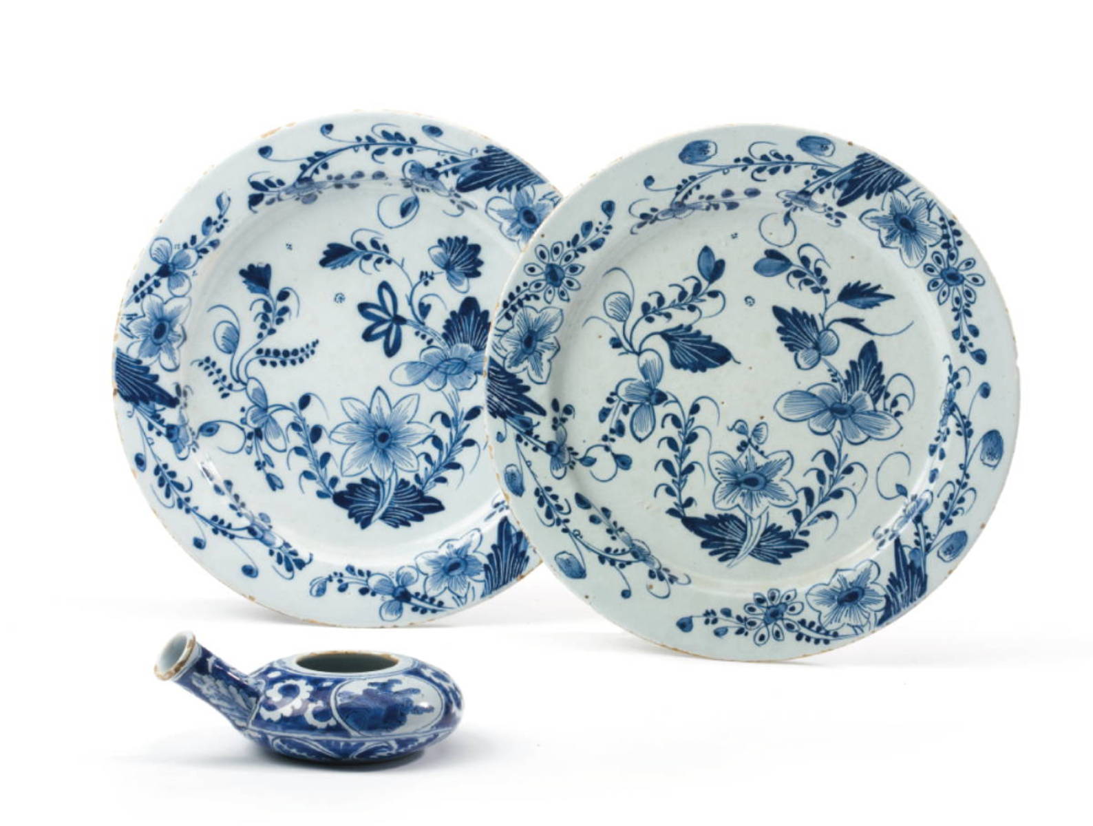 Appraisal: PAIR OF ENGLISH DELFT BLUE AND WHITE DISHES PROBABLY LONDON