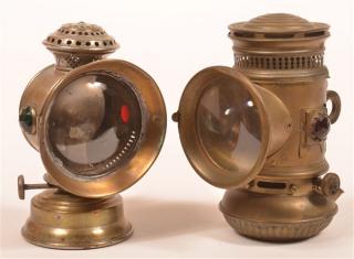 Appraisal: Two Bicycle Lanterns st E M Co The Leader Brass