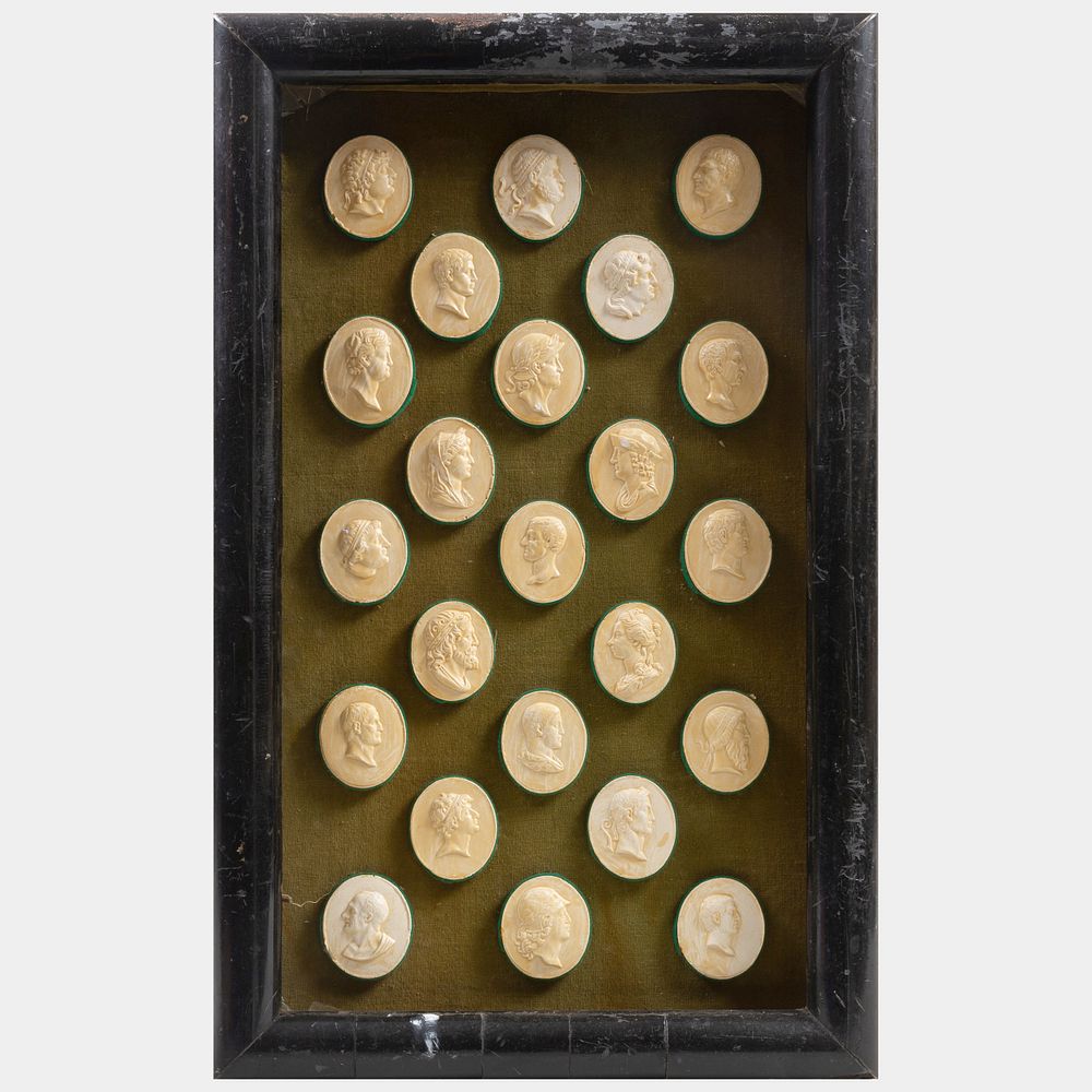 Appraisal: Group of Plaster Intaglios Framed x in frame Condition The