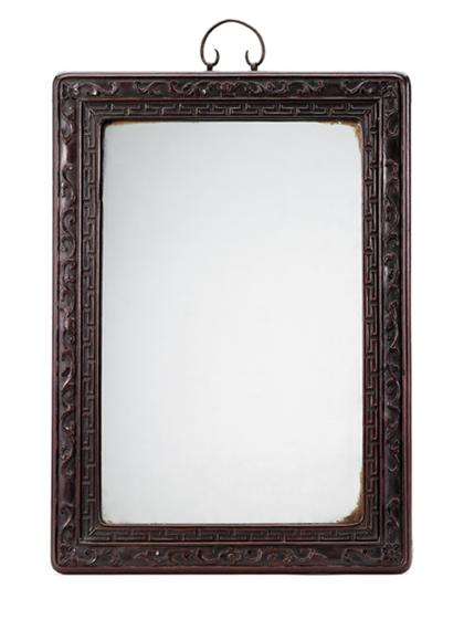 Appraisal: Chinese hongmu framed mirror th century Of tall rectangular form