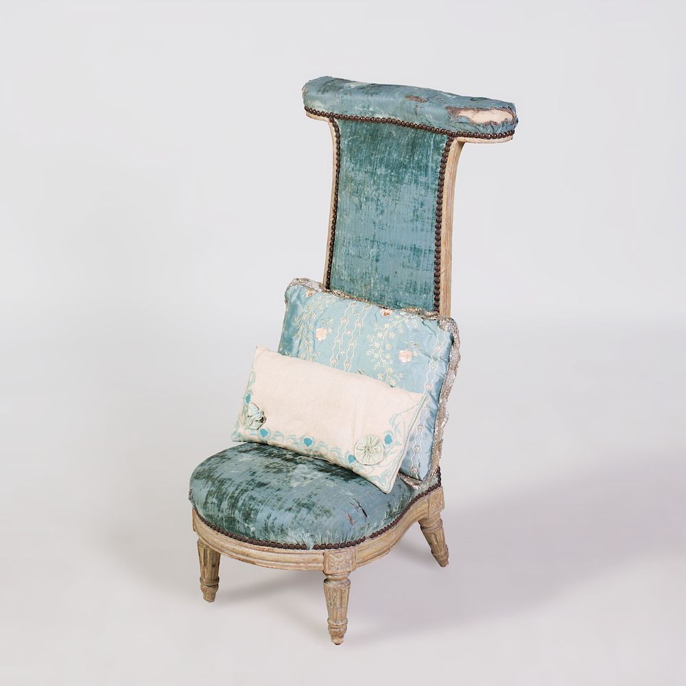 Appraisal: Louis XVI Grey Painted Prie Dieu Stamped Claude Chevigny ma