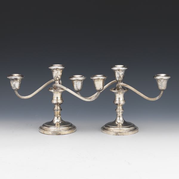 Appraisal: PAIR OF S KIRK AND SON STERLING SILVER CANDELABRA x