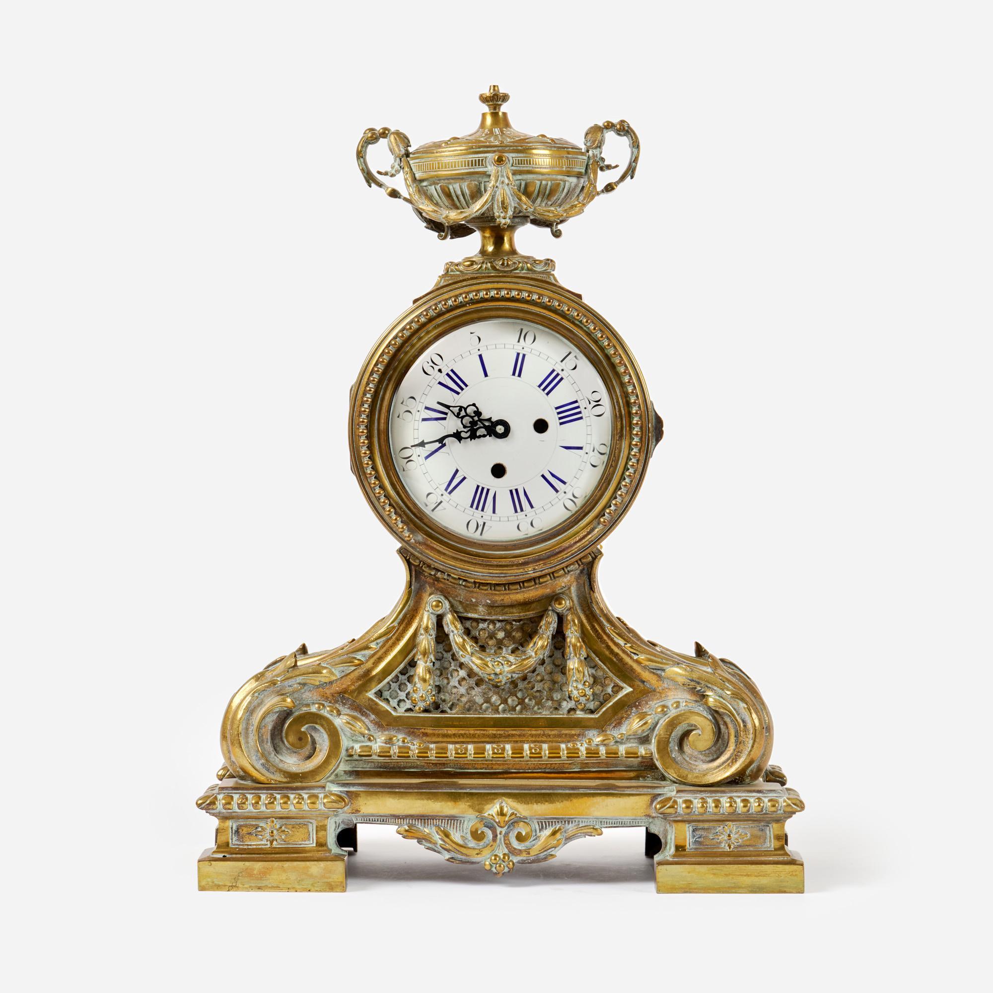 Appraisal: URGOS GERMANY LOUIS XV STYLE MANTEL CLOCK A large Louis