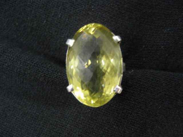 Appraisal: Lemon Quartz Ring carat oval fancy cut gem in sterling