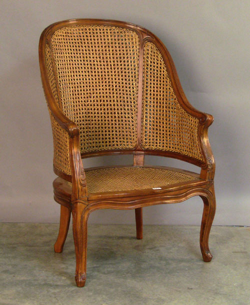 Appraisal: French caned armchair