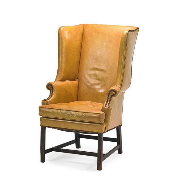 Appraisal: CHIPPENDALE STYLE WING CHAIR Condition Report