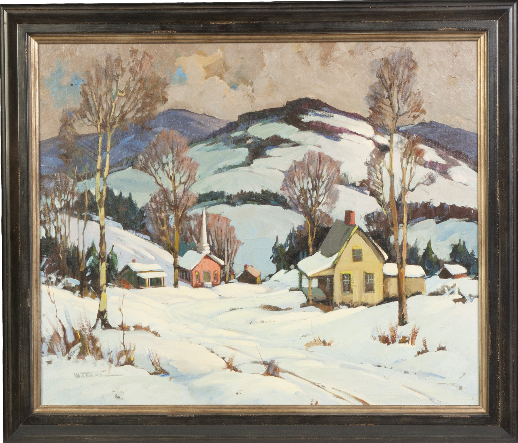 Appraisal: Walter Thomas Sacks New York - Winter Landscape Scene Sgn