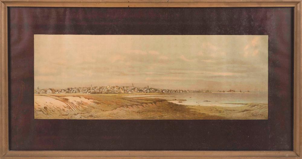 Appraisal: WENDELL MACY MASSACHUSETTS - NANTUCKET TOWN FROM MONOMOY LITHOGRAPH X