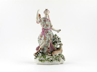 Appraisal: A large Derby figure of Diana the goddess carrying a