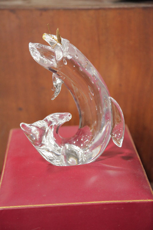 Appraisal: STEUBEN CRYSTAL FISH IN PRESENTATION BOX Crystal Trout with an