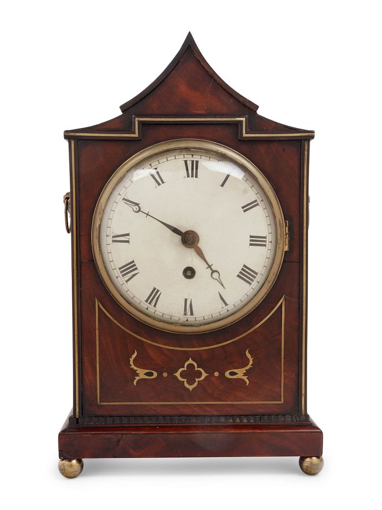 Appraisal: A Regency Brass Inlaid Mahogany Bracket Clock A Regency Brass