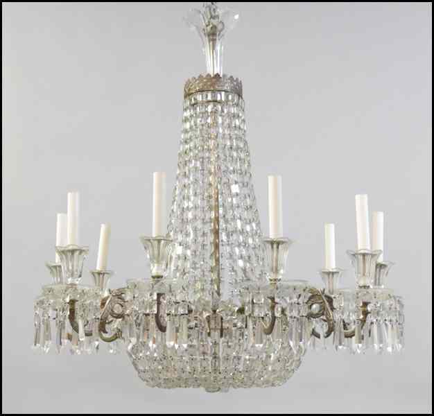 Appraisal: TEN-LIGHT CRYSTAL CHANDELIER '' x '' Condition No Specific Condition