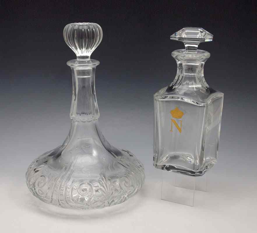 Appraisal: BACCARAT CRYSTAL DECANTERS Both with Baccarat mark Larger measures ''