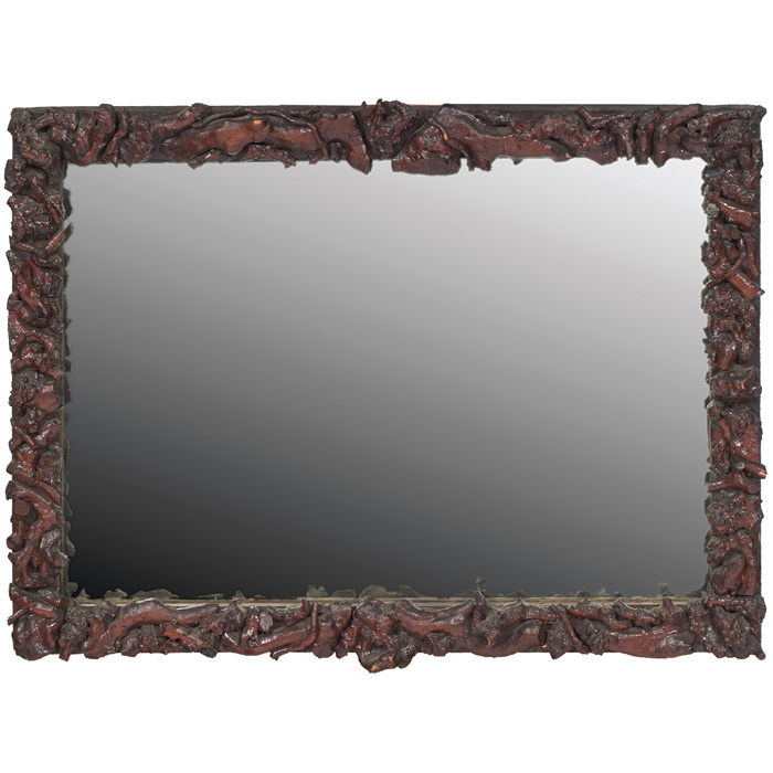 Appraisal: Old Hickory style mirror rectangular form with a root rustic