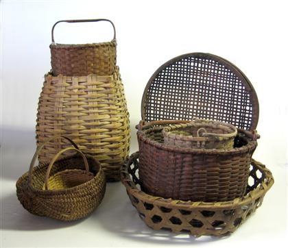 Appraisal: Group of eight splint baskets th th century In variety