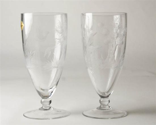 Appraisal: A Matched Pair of Knightsbridge Crystal Footed Vases from Bavaria