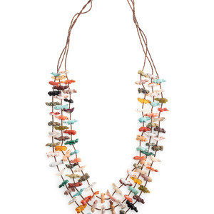 Appraisal: Peter and Dinah Gasper Zuni th century Three-Strand Fetish Necklace