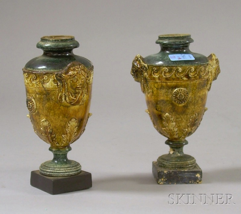 Appraisal: Pair of John Yoyez Modeled Earthenware Vases England th century