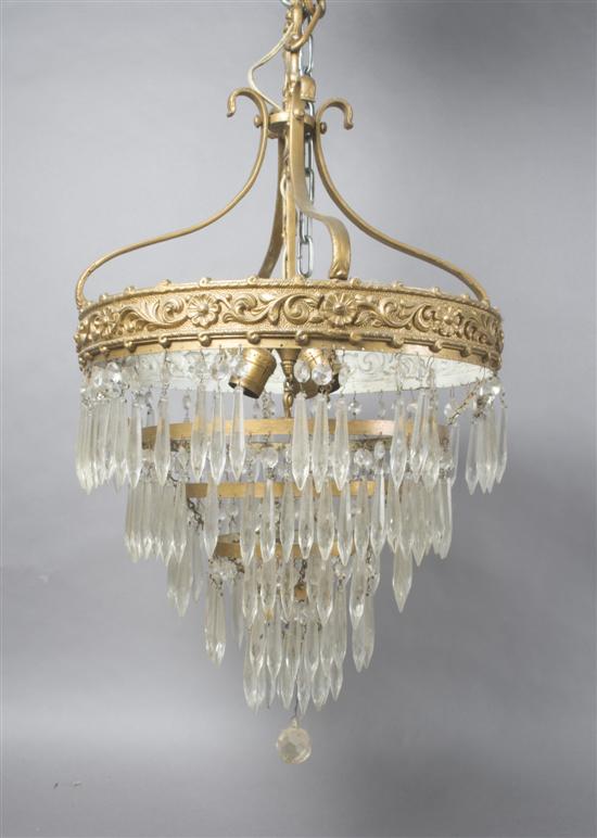 Appraisal: A Ceiling Mounted Hanging Fixture Height inches