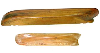 Appraisal: Two wooden half hull models th th century