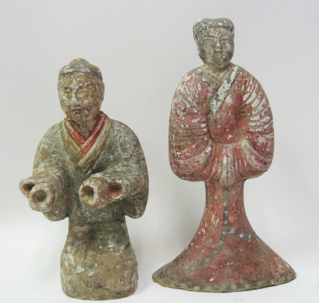 Appraisal: Two Early Chinese Terra Cotta Figures one of a woman