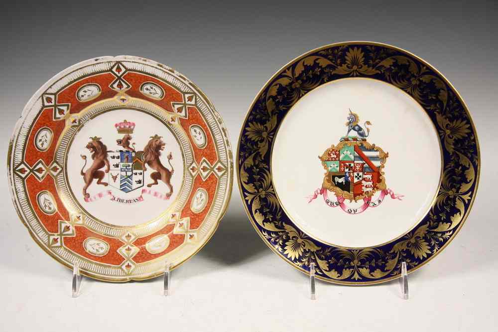 Appraisal: EARLY ENGLISH ARMORIAL PLATES - th c Crown Derby Porcelain