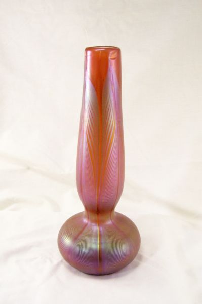 Appraisal: Art Glass Bottle Vase Marigold iridescent colored hand blown glass