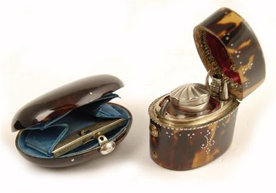 Appraisal: A late th century tortoiseshell and pique lady's writing case