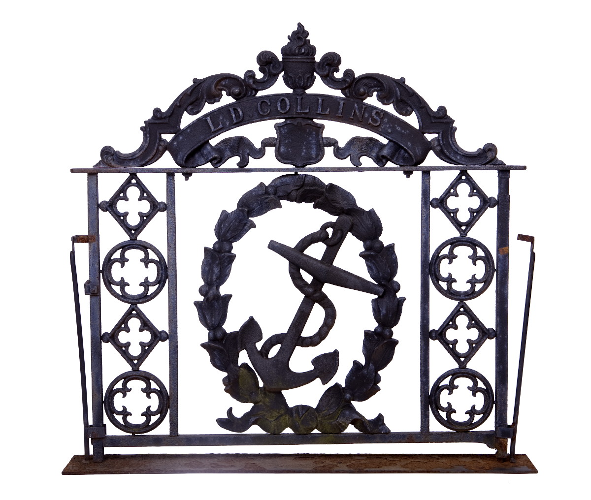 Appraisal: IRON SAILOR'S CEMETERY GATE CAST WITH ROPE FOULED ANCHOR AND