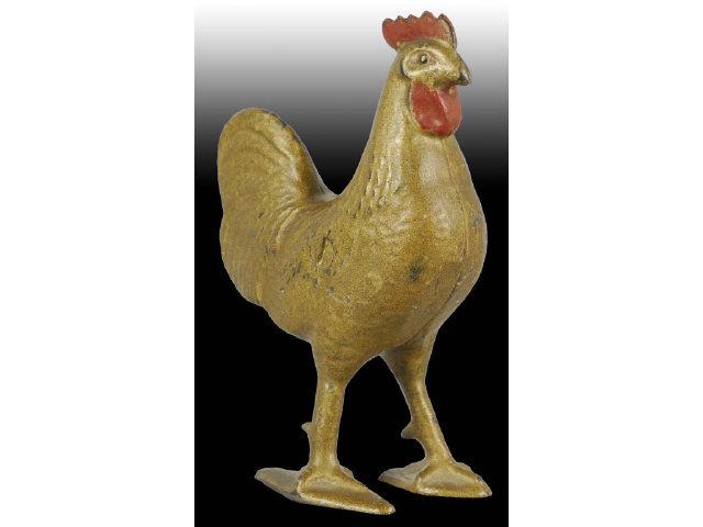 Appraisal: Cast Iron Rooster Still Bank Description Made by Arcade in