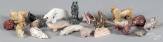 Appraisal: Twenty-one Southwestern Native American carved stone and shell assorted animal