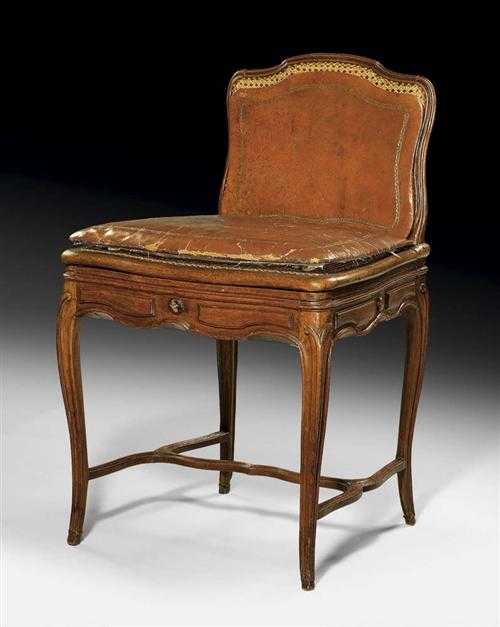 Appraisal: MUSIC CHAIR Louis XV Paris circa Shaped beech with caning