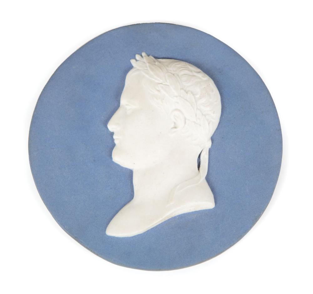 Appraisal: Sevres Biscuit Porcelain Portrait Medallion of Napoleon inscribed Bertrand Andrieu