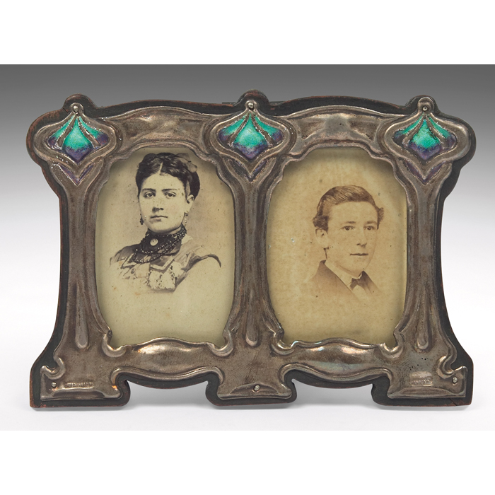 Appraisal: English Arts Crafts frame small dual image form in silver