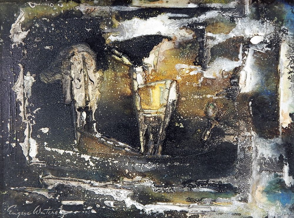 Appraisal: Eugene Winters Abstract Texture Nocturnal Painting Eugene Winters Austria United