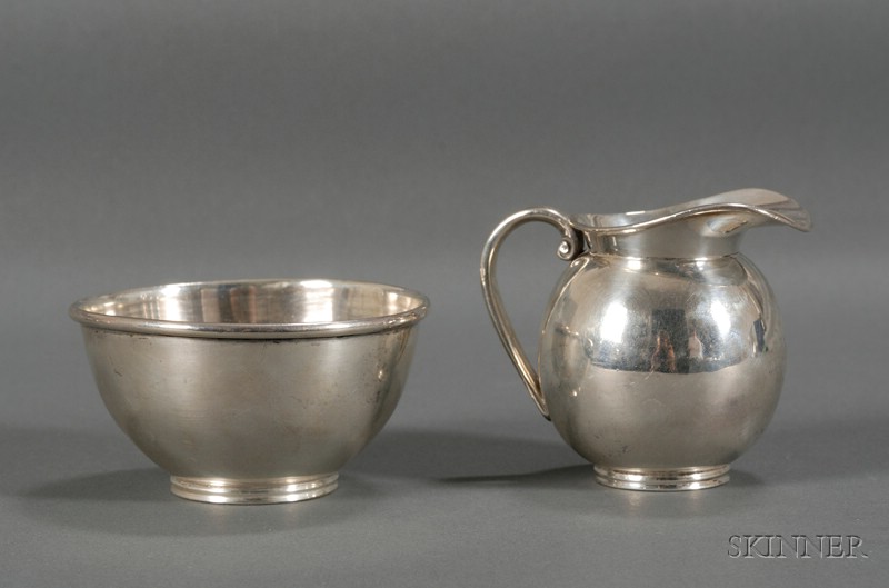 Appraisal: Sanborns Creamer and Open Sugar Mexican sterling silver Mexico City