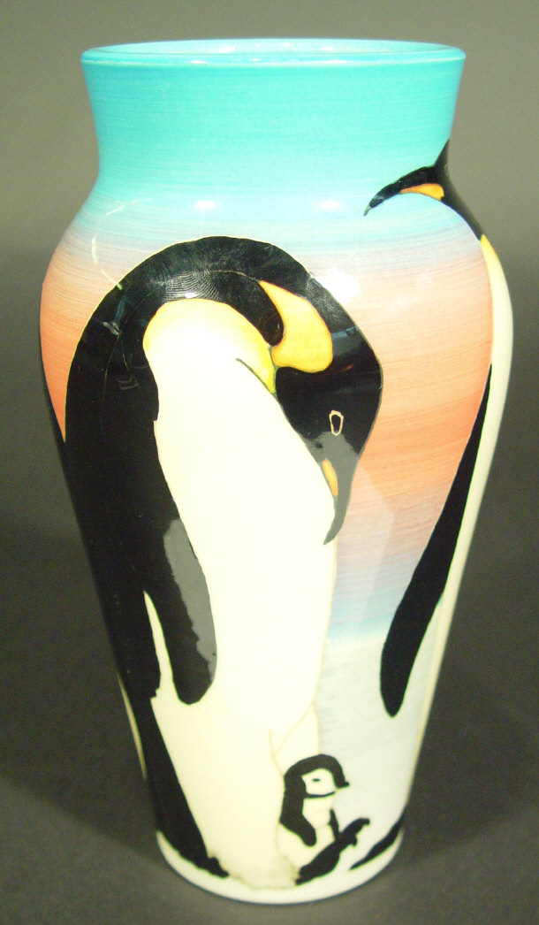 Appraisal: Dennis Chinaworks vase hand painted and tubelined with a continuous