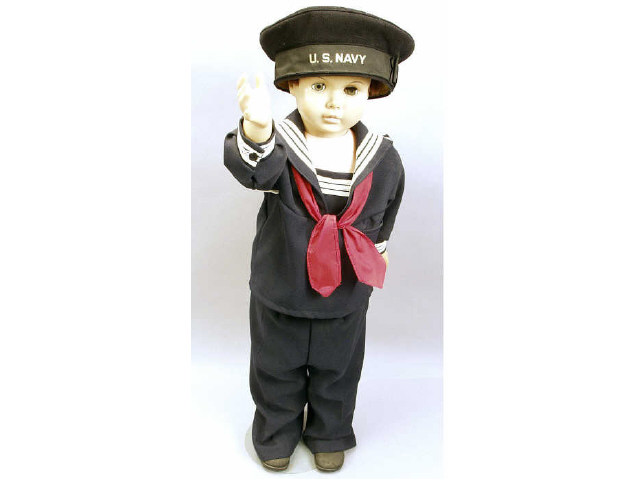 Appraisal: Boy mannequin or doll dressed in Navy style uniform Estimate