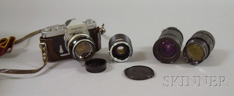 Appraisal: Nikon Nikkormat mm Camera and Three Lenses including Nikkor-S Auto